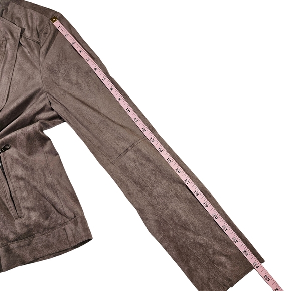 Kut From The Kloth Faux Seude Zip Up Jacket, Grey, Medium - Picture 16 of 16